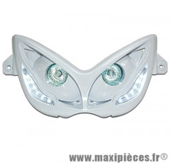 Phare double optique halogène+leds blanches pour mbk nitro yamaha aerox 1997 à 2012