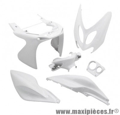 Kit carrosserie carénage blanc pour mbk nitro yamaha aerox (6 pièces)