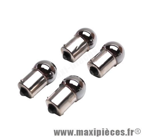 lampe 12v 10w millenium chrome rouge -ba15s- -g18.5- (4 pieces) **(NON HOMOLOGUEE RESERVE AU CONCOURS TUNING, MEETINGS, RUN, COMPÉTITION INTERDITS SUR LA VOIE PUBLIQUE.)