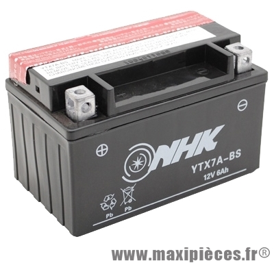 Batterie 12v / 6ah (ytx7a-bs) sans entretien pour yamaha 125 cygnus/cygnus x - mbk 125 flame/flame r - suzuki 125 burgman... (dimension: lg150xl87xh94)