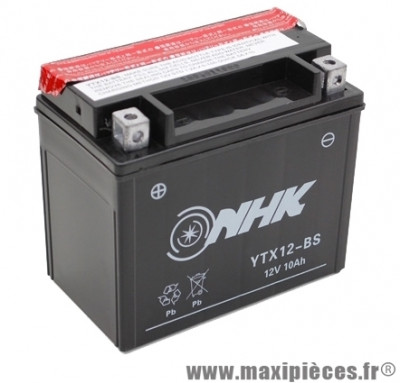 Batterie 12v /10ah (ytx12-bs) sans entretien pour piaggio 125 hexagon lx4/250 x9 - kymco 250 xciting - aprilia 500 atlantic... (dimension: lg150xl87xh130)