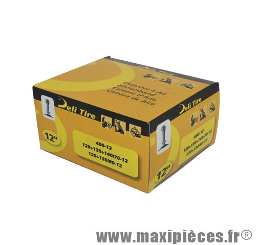 chambre a air 12 4.00x12 - 120/70x12 a 140/70x12 - 120/80x12 - 130/80x12 deli standard coudee