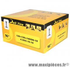 Chambre à air 16 pouces Deli Tire 4.50/5.10x16 - 120+130+140/90x16 - valve standard droite TR4