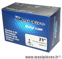 Chambre à air 21 pouces Deli Tire 2.75+3.00+3.25x21 - 80+90/90x21 - valve standard droite TR4