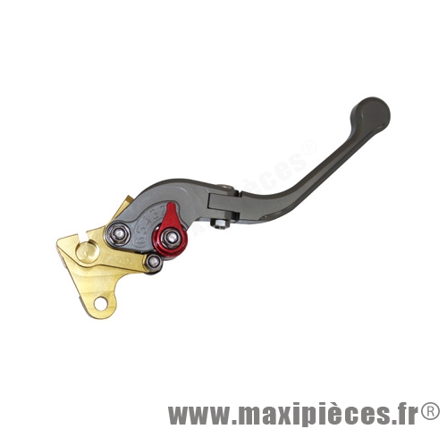 levier de frein de scooter race cnc pliable pour booster (a partir de 2004 et apres) gauche gris/or