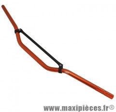 Guidon de 50 a boite cross alu orange l810mm h50mm avec barre de renfort noir