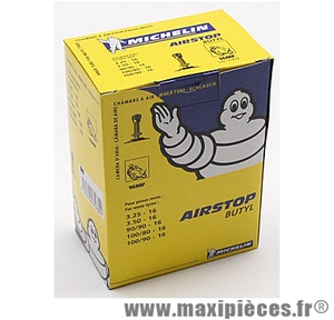 Chambre à air 16 pouces Michelin 3.25/3.50x16 (90+100/90x16 et 100/80x16) - valve standard droite