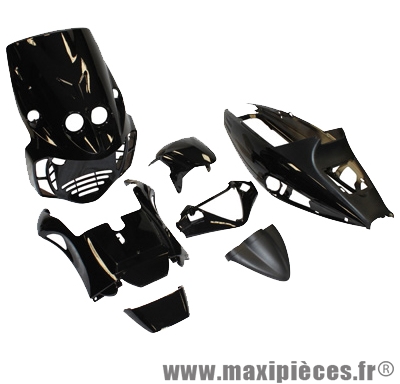 Kit carrosserie carénage noir brillant pour malaguti f12 50cc (11 pièces)