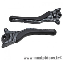 Paire de leviers de frein de scooter pour nitro/aerox carbone brillant