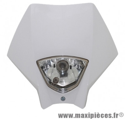 Tête de fourche plaque phare blanc pour moto 50 à boite