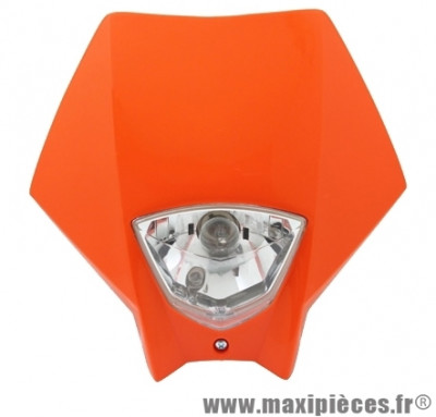 Tête de fourche plaque phare orange pour moto 50 à boite