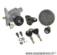 Contacteur a clé neiman scooter 50cc + serrure bouchon reservoir et selle : mbk nitro yamaha aerox…(3 fils)