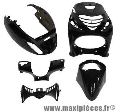 Kit carrosserie carénage noir brillant pour Piaggio zip sp 50cc air liquide 2/4T (5 pièces)
