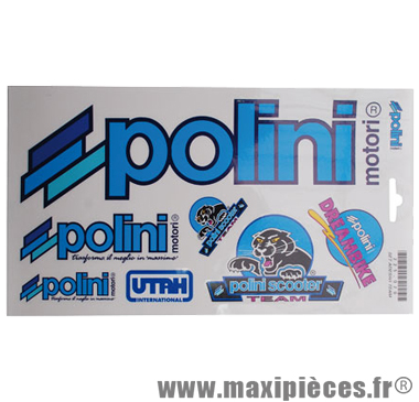 Planche de 8 autocollants stickers Polini