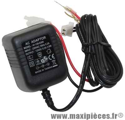 Chargeur de batterie top performances pour scooter et mecaboite 12V 300mA 3,6W