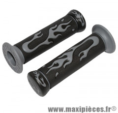 Poignée flaming gris - cyclo moto scooter (paire) * Prix spécial !