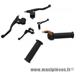 Kit poignée gaz+levier mini targa noir pour mob peugeot 103, mbk 51