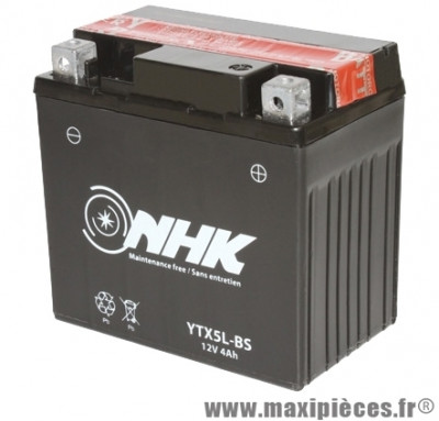 Batterie 12v / 4ah (ytx5l-bs) sans entretien (dimension: lg114xl71xh105)