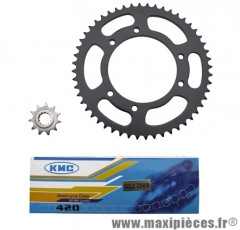 Kit chaine 50 à boite (420-11x52) Peugeot xp6 de 2004 à 2005 alésage 105mm (Démultiplication origine)