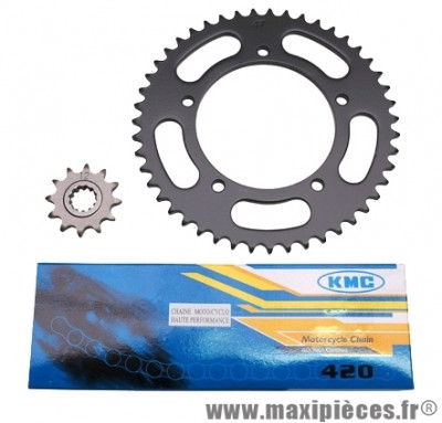 Kit chaine 50 à boite (420-12x47) alésage 102mm : Aprilia rs50 après 1999.
