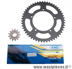 Kit chaine 50 à boite (420-12x52) pour mbk x-limit sm et yamaha dtr sm après 2003