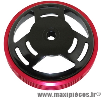Cloche d'embrayage scoot replay renforcée super ventilée pour trekker speedfight ludix typhoon nrg diamètre 107 noir et rouge.